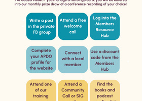 Bingo card for APDO members